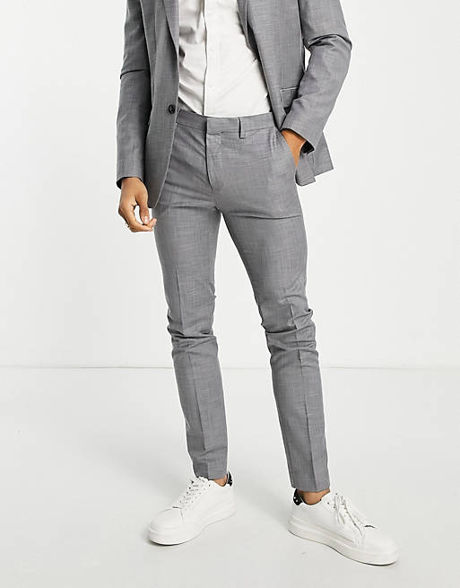 Topman - Super skinny geruite pantalon in grijs