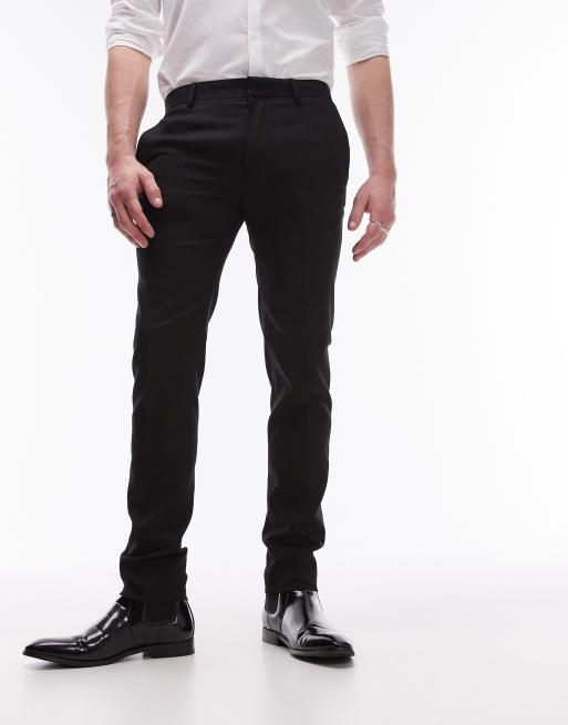 Topman - Super skinny-habitbukser med tekstur i sort, 2 af 5
