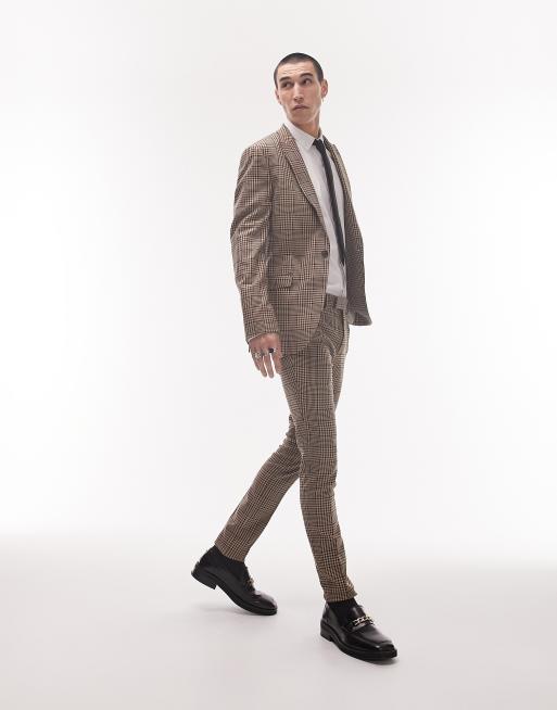 Skinny Check Suit Trousers