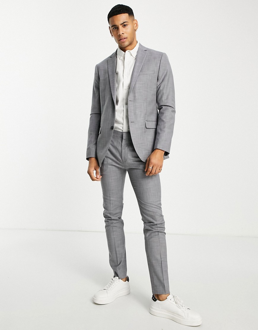 Topman super skinny suit jacket in grey