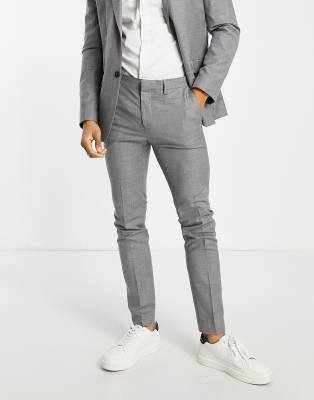 TOPMAN SUPER SKINNY SUIT PANTS IN GRAY,1100005828