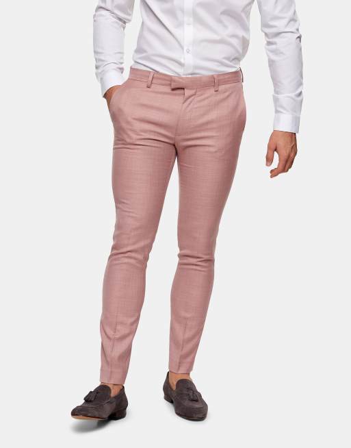 Topman super skinny suit pants in pink