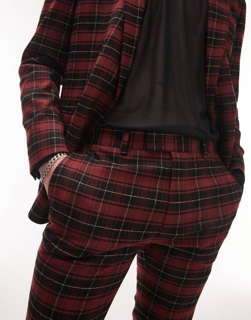 Red tartan 2024 suit womens