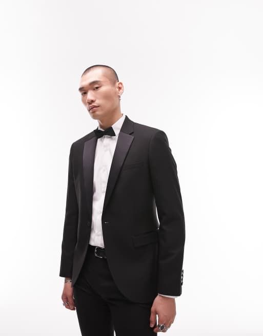 Buy Black Skinny Fit Tuxedo Suit Jacket from Next USA