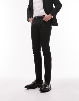 TOPMAN SUPER SKINNY TUX SUIT PANTS IN BLACK