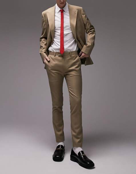 Men Beige 3 Piece Suit Beach Wedding Suit Formal Party Wear Suit