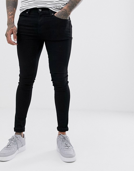 Topman super spray on jeans in black | ASOS
