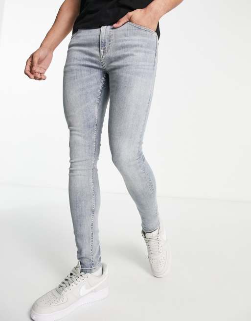 Topman super spray on jeans in light wash tint ASOS