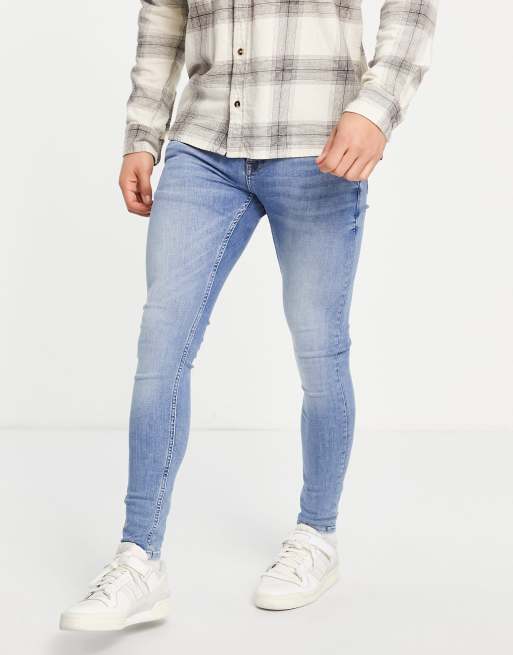 Topman - Superaansluitende jeans in middenwassing 