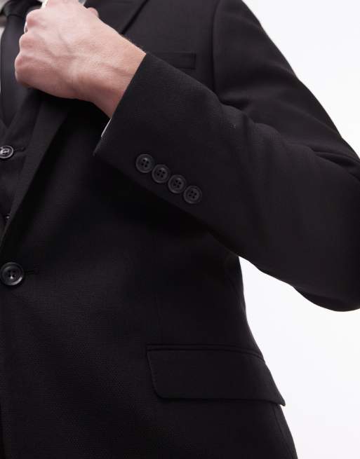 Topman - Superskinny colbert met textuur in zwart, 5 van 5