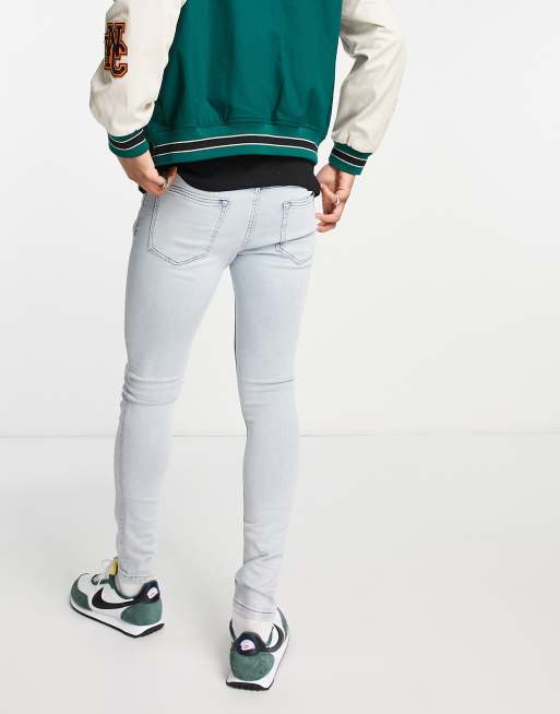 Topman - Superstrakke spray-on jeans in lichte wassing blauw met poedertint, 2 van 4
