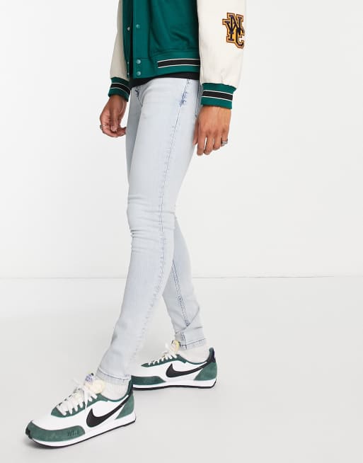 Topman - Superstrakke spray-on jeans in lichte wassing blauw met poedertint, 3 van 4