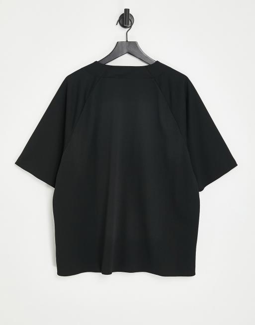 Topman – Svart baseballtröja i oversize med logga av jersey , 3 av 4