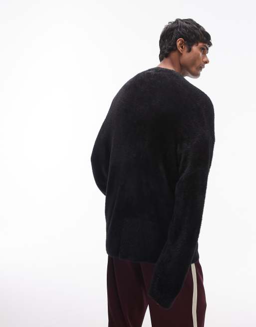 Topman – Svart, fluffig kofta, 4 av 4