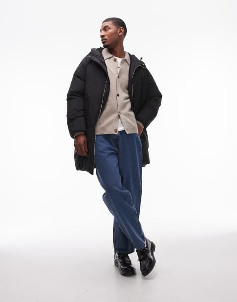 Topman – Svart, lång pufferjacka - view 1