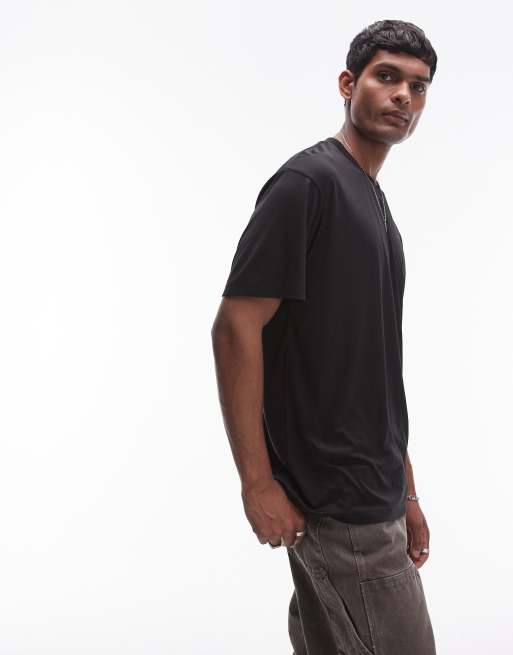 Topman – Svart skir t-shirt i oversize