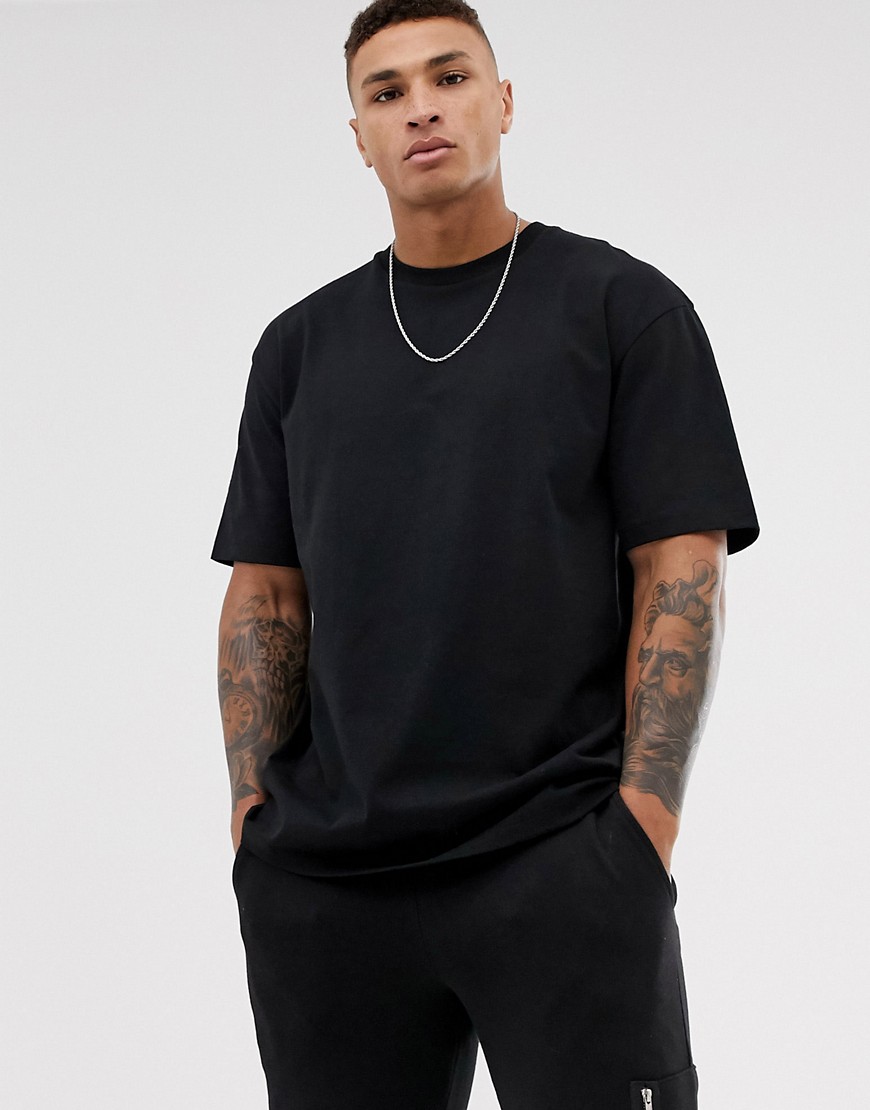 Topman – Svart t-shirt i oversize-modell