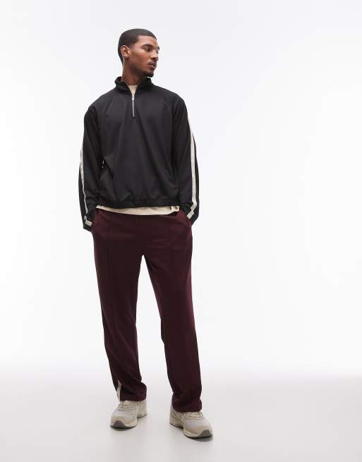 Topman – Svart tröja i oversize-passform med ståkrage, tejpade detaljer och 1/4-lång dragkedja, 4 av 4