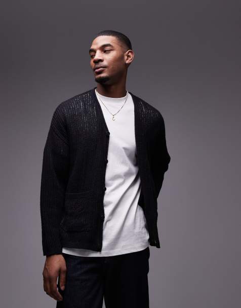 Topman – Svart, virkad kofta - view 1