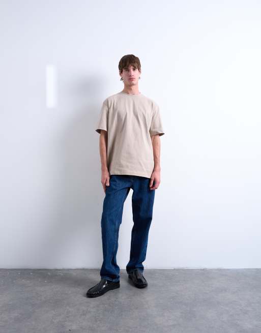 Topman – Svart, vit, beige, salviagrön och mörkgrå, avslappnad t-shirt, 5-pack , 2 av 5