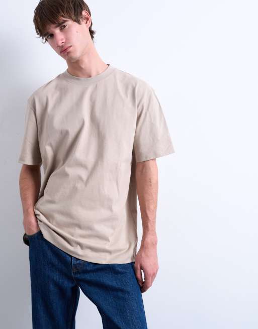 Topman – Svart, vit, beige, salviagrön och mörkgrå, avslappnad t-shirt, 5-pack , 3 av 5