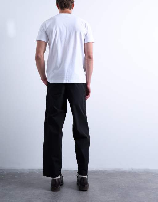 Topman – Svarta, avsmalnande byxor i ripstop med dekorativ söm, 4 av 5