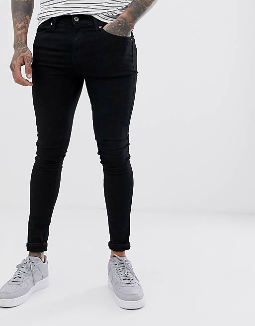Topman – Svarta jeans med spray on-passform