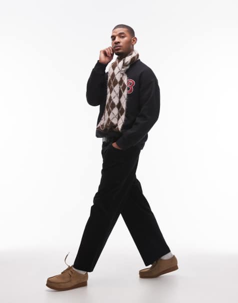 Topman – Svarta manchesterbyxor med vida ben - view 1