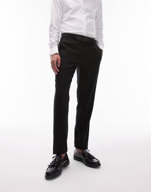 Topman – Svarta smala byxor med textur