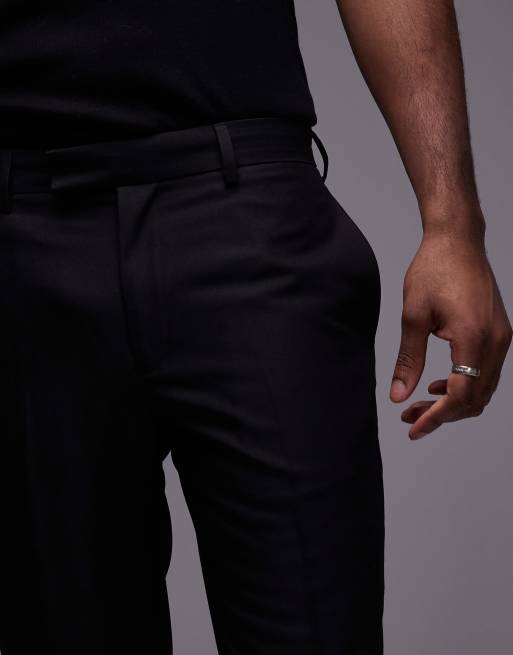 Topman – Svarta, smala kostymbyxor i smokingstil, 5 av 5
