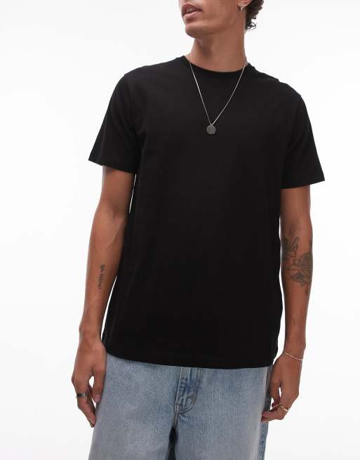 Topman – Svarta t-shirtar med klassisk passform, 3-pack, 2 av 4