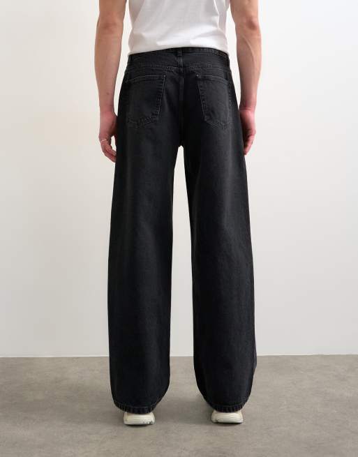 Topman – Svarta, tvättade och baggy jeans med styva ben, 4 av 7