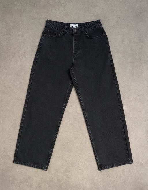Topman – Svarta, tvättade och baggy jeans med styva ben, 6 av 7