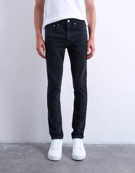 Topman – Svarta, tvättade, skinny jeans med stretch - view 1