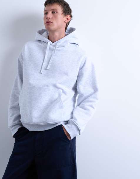 Topman - Sweat à capuche oversize - Gris clair chiné - view 1
