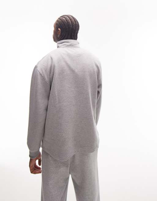Topman - Sweat à col à fermeture éclair - Gris chiné, 2 de 4