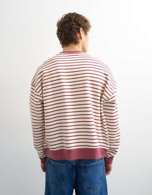 Topman - Sweat coupe carrée à rayures - Rose, 3 de 5