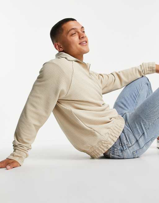 Topman - Sweat d'ensemble à demi-fermeture éclair - Écru