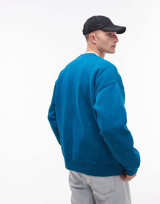 Topman - Sweat oversize avec imprimé téléphone portable - Vert délavé, 4 de 4