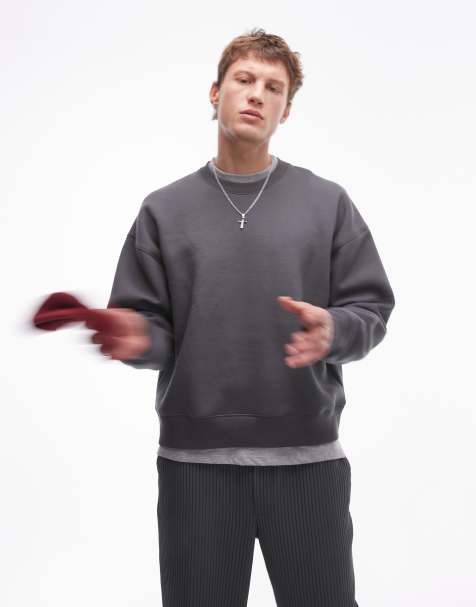 Topman - Sweat-shirt coupe carrée - Anthracite - view 1