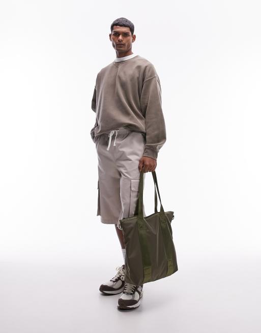 Topman - Sweatshirt met vintage wassing in bruin