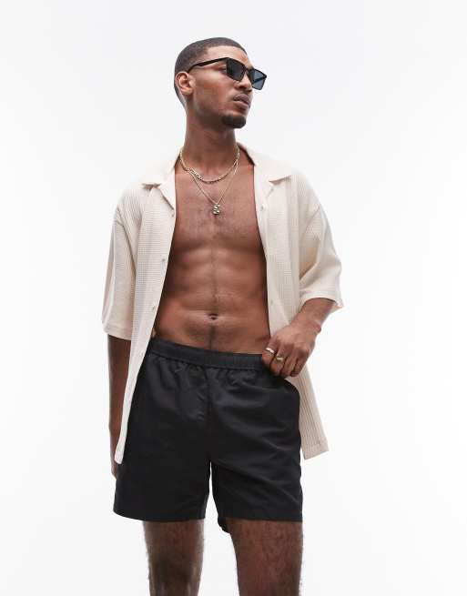 Topman swim shorts in black