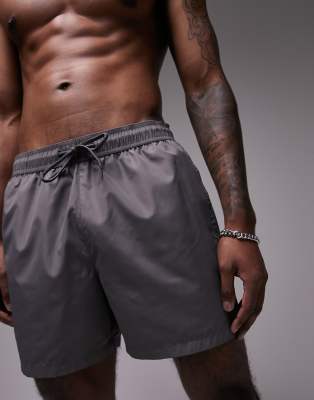 Shop Topman Swim Shorts In Gray