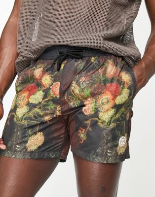 Topman swim shorts in licenced Van Gogh print