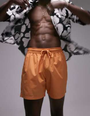 Topman swim shorts in orange