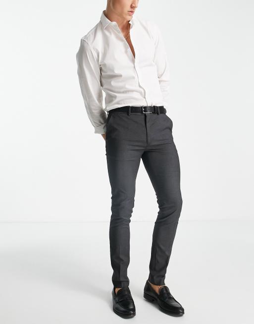 Topman – Szare eleganckie spodnie o bardzo obcisłym kroju, 3 z 4