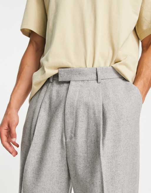 Topman – Szare spodnie z szerokimi nogawkami z dodatkiem wełny, 3 z 4