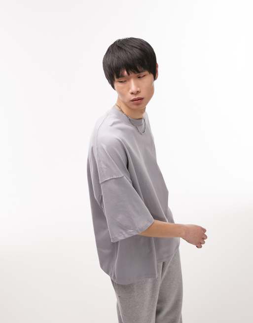 Topman – Szary T-shirt extreme oversize