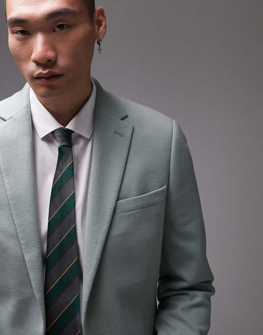 Topman – Szałwiowa ślubna marynarka garniturowa o obcisłym kroju, 3 z 4