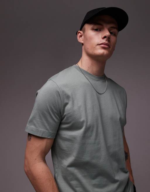 Topman – Szałwiowy T-shirt o regularnym kroju